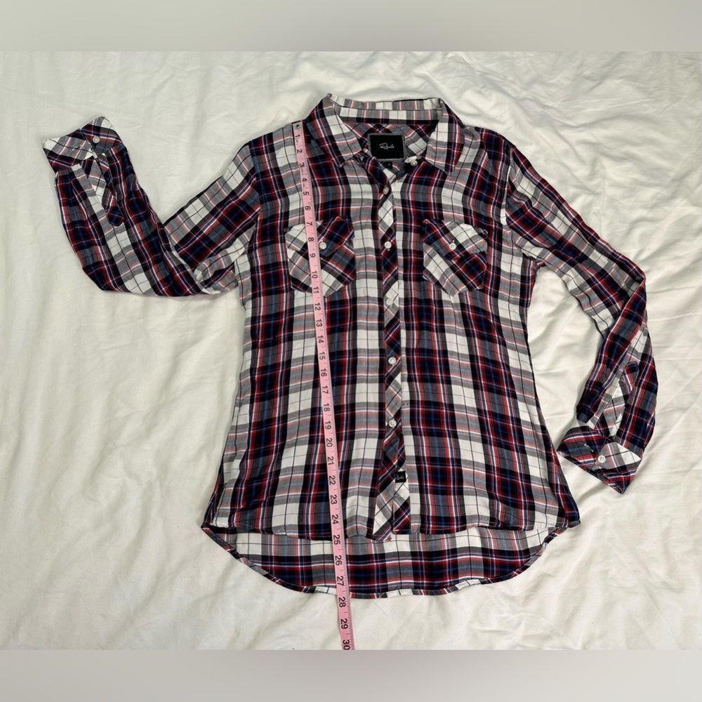 Rails Carmen Plaid Button Down Shirt - Long Sleeve, Soft Rayon, Size Small - Picture 8 of 12